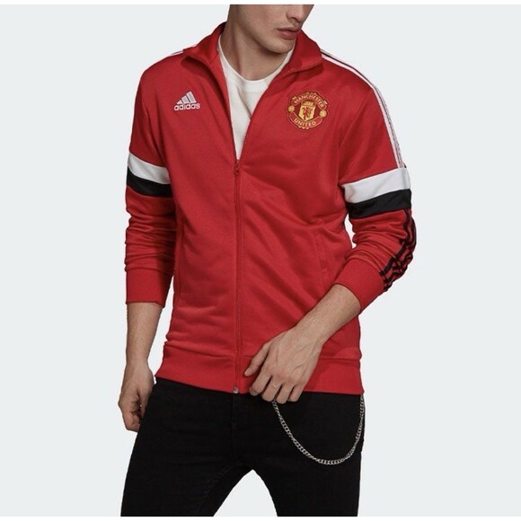 Manchester United Jacket Size Medium Soccer Adidas Red GR3887 - Picture 1 of 11